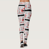Leggings Abstraits rouges, noirs et blancs (Dos)