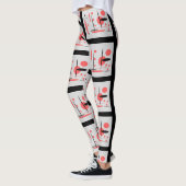 Leggings Abstraits rouges, noirs et blancs (Gauche)