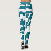 Leggings abstraits sarcelle et blanc (Dos)