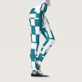 Leggings abstraits sarcelle et blanc (Droite)