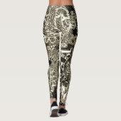 Leggings abstraits sépia noir (Dos)