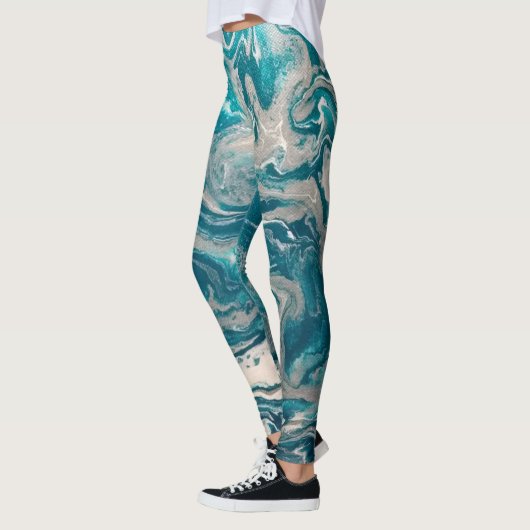 Leggings Abstraits turquoise (Gauche)