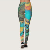 Leggings Abstraits Turquoise Radio King 3 (Dos)