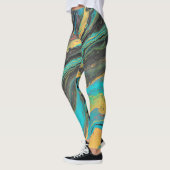 Leggings Abstraits Turquoise Radio King 3 (Gauche)