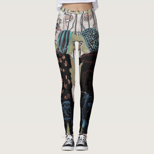 Leggings abstraits uniques (Devant)
