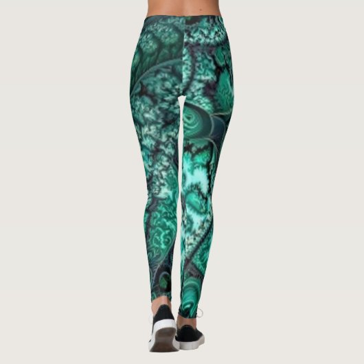 Leggings Abstraits vert noir et blanc (Dos)