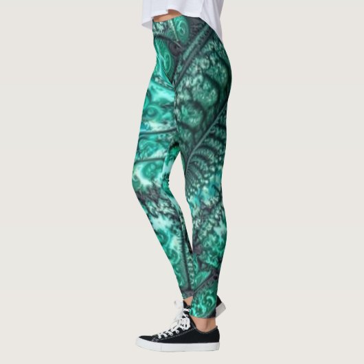 Leggings Abstraits vert noir et blanc (Gauche)