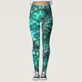 Leggings Abstraits vert noir et blanc (Devant)