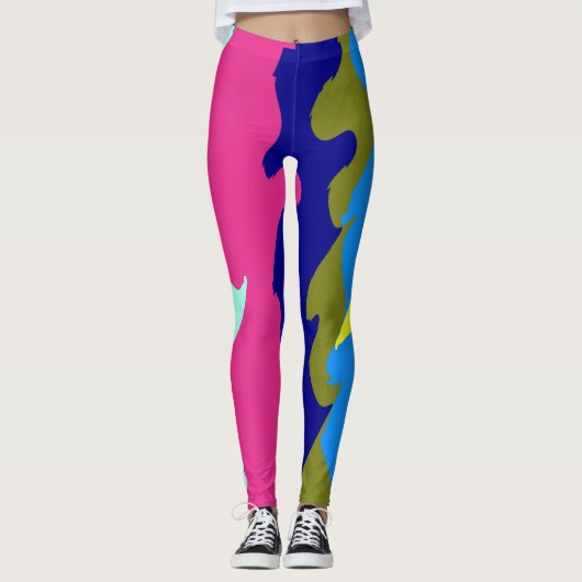 Leggings abstraits vintages "Ratti_Creative_Arts" (Devant)