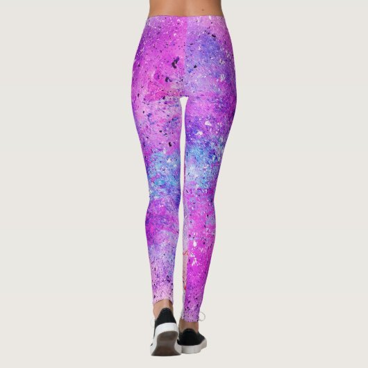 leggings abstraits violets et bleus (Dos)