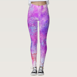 leggings abstraits violets et bleus
