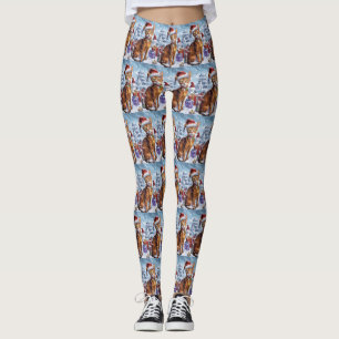 Leggings Abyssinian Chat Winter Wonderland Noël Joie