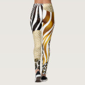 Leggings Accents d'or Posters de animaux mixtes audacieux (Dos)