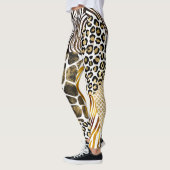 Leggings Accents d'or Posters de animaux mixtes audacieux (Gauche)