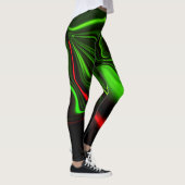 Leggings Accroches courbées vertes et rouges sur fond vert  (Droite)