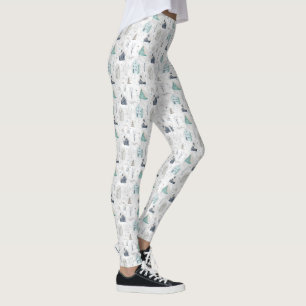 Leggings Accueil confortable Noël Turquoise ID985