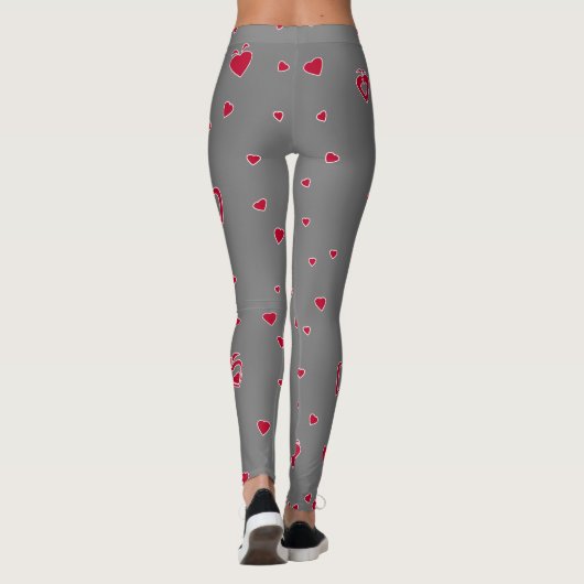 Leggings Achtergrondkleur rood hart aanpassen (Achterkant)