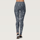 Leggings Acier/Gris d'eau et Damas florale gris clair (Dos)