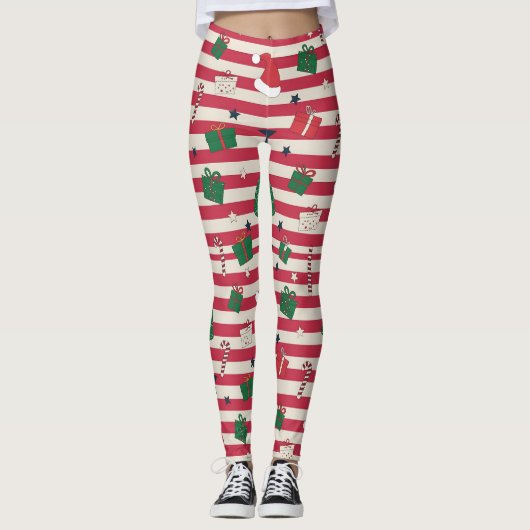 Leggings AD 001 - motif numérique de Noël (Devant)