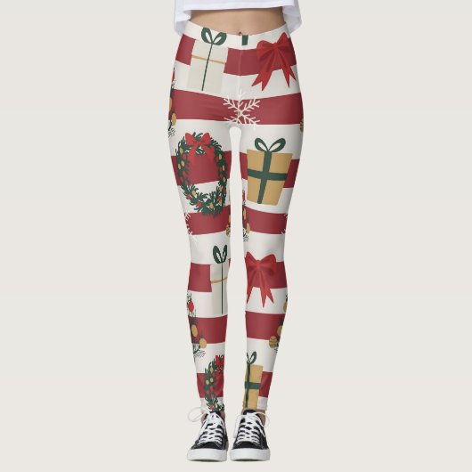 Leggings AD 004 - motif numérique de Noël (Devant)