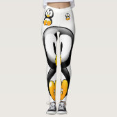 Leggings adolescent à pattes blanches de pingouin jaune (Devant)