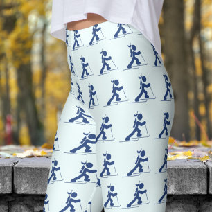 Leggings Adorable Azure Blue Womens Biathlon Motif