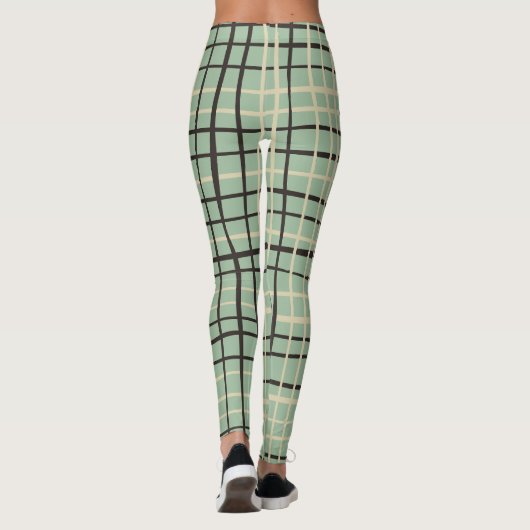 Leggings Adorable et mignon écossais motif l Sage vert (Dos)