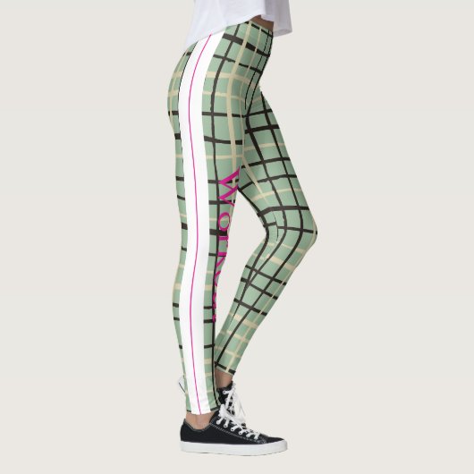 Leggings Adorable et mignon écossais motif l Sage vert (Droite)