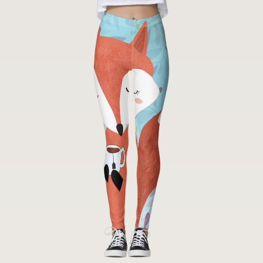 Leggings Adorable Lady Fox Leaf Arrière - plan (Devant)