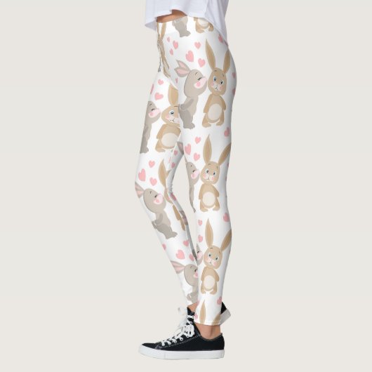 Leggings Adorable lapins de Saint-Valentin (Gauche)