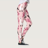Leggings Adorable Llama Maraca Cactus blanc rose floral (Droite)