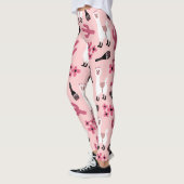 Leggings Adorable Llama Maraca Cactus blanc rose floral (Gauche)