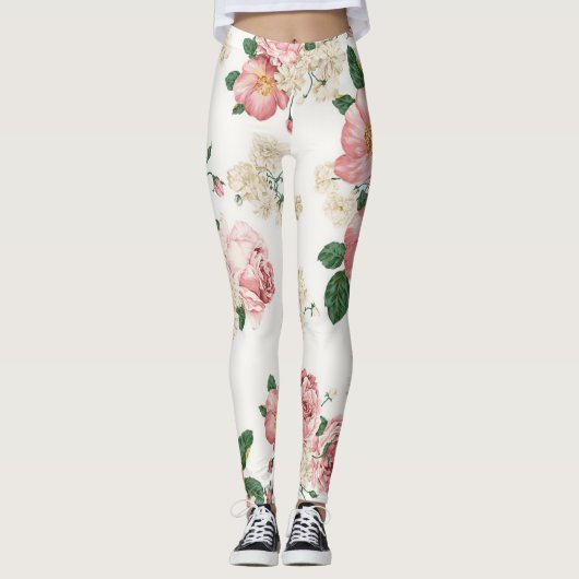 Leggings Adorable Mignonne Fille, Fleurs (Devant)