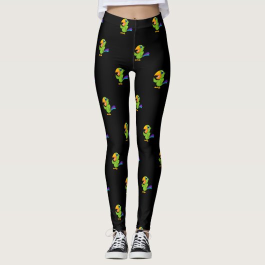 Leggings Adorable perroquet de caricature (Devant)