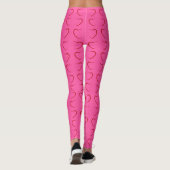 Leggings Adorable Rose Rose Love Coeurs Motif (Dos)