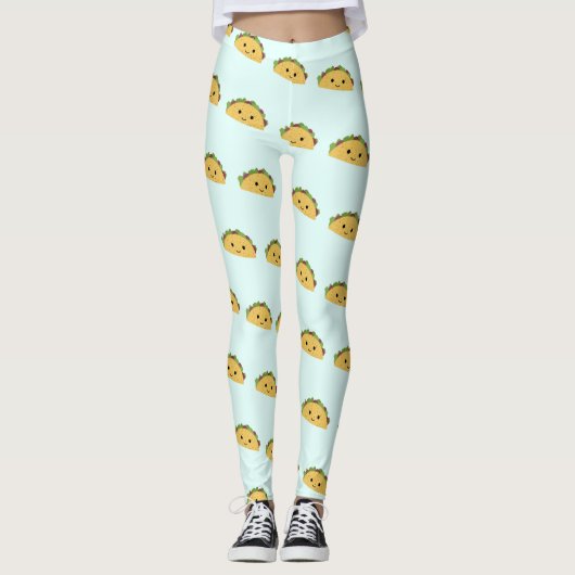 Leggings Adorable sourire kawaii taco (Devant)