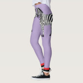 Leggings Adorable zebra Purple background Cute Girly (Gauche)
