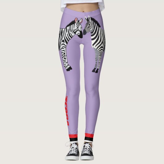 Leggings Adorable zebra Purple background Cute Girly (Devant)