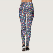 Leggings Adorables Jote Snowmen Arrière - plan bleu [3D] Yo (Dos)
