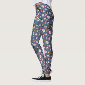 Leggings Adorables Jote Snowmen Arrière - plan bleu [3D] Yo (Gauche)