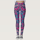 Leggings Adorables Style Bohème Rose Clair Et Bleu (Devant)