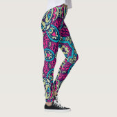 Leggings Adorables Style Bohème Rose Clair Et Vert (Droite)