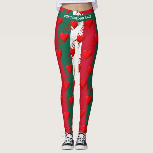 Leggings ADORER LE MEXIQUE Drapeau Coeurs rouges EXÉCUTER V (Devant)