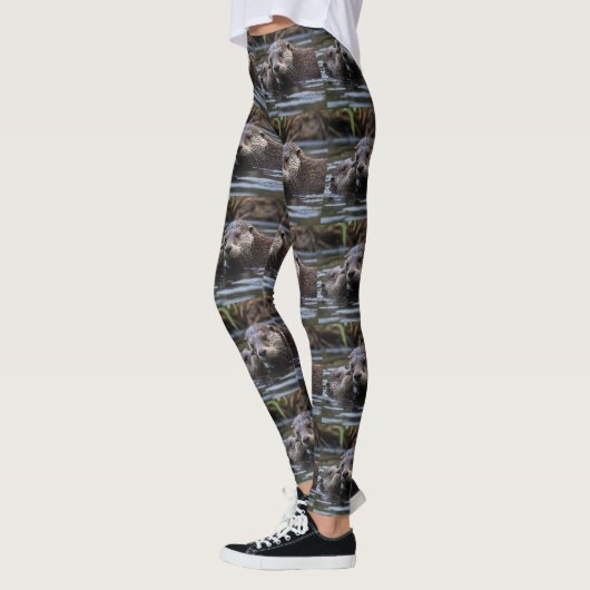 Leggings **"Adrift in Love : Mummy and Baby Otter"** (Gauche)