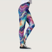 Leggings Aesthétique coloré arc-en-ciel agate texture parti (Droite)