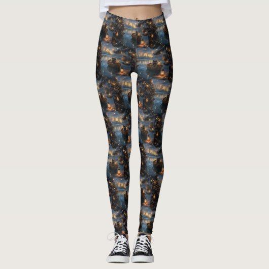 Leggings Affenpinscher Festive Christmas Voyage (Devant)