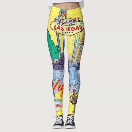 Leggings Affiche de bienvenue Las Vegas (Devant)