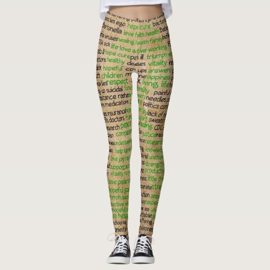 Leggings Affiche sur les sentiments de la maladie de Lyme, (Devant)