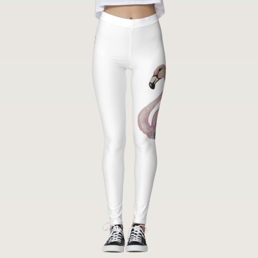 Leggings Afficher les légendes sur-impression du Flamant ro (Devant)