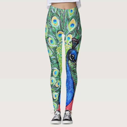 Leggings Afficher Peacock Peainting (Devant)